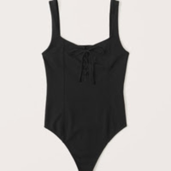 Abercrombie & Fitch Lace-Up Corset Seamless Fabric Bodysuit - Picture 5 of 5